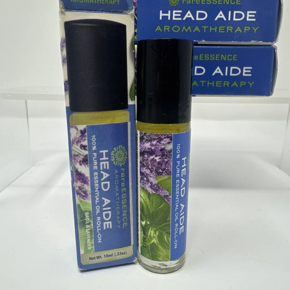 6 Pack Rare Essence Head Aide Pure Essential Oil Roll On 0.33 Oz